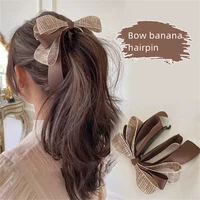 women banana clip high ponytail fixed artifact headdress large hairpin styling tools hair accessories 15111cm