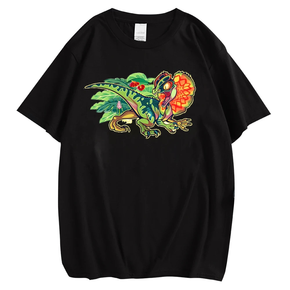 

CLOOCL Jurassic T-shirt Cartoon Dinosaur plant Printed T-shirts 100% Cotton Short Sleeve Tees Harajuku Streetwear Unisex Tops