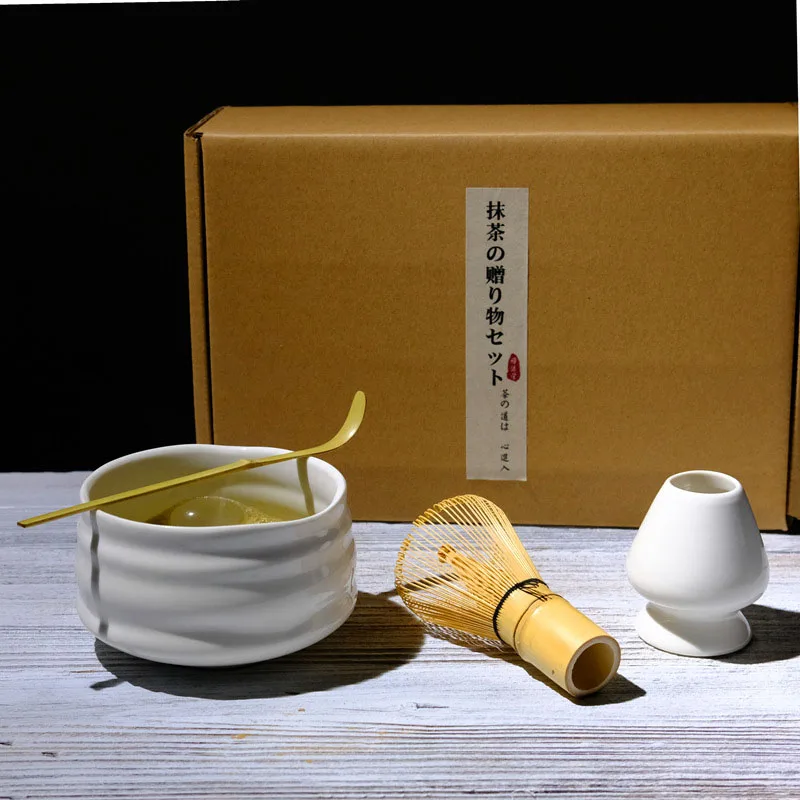 

4pcs/set Japanese Style Traditional Matcha Set Bamboo Matcha Tools Whisk Spoon Ceramic Matcha Bowl Cup Japan Tea Sets Kit Gift