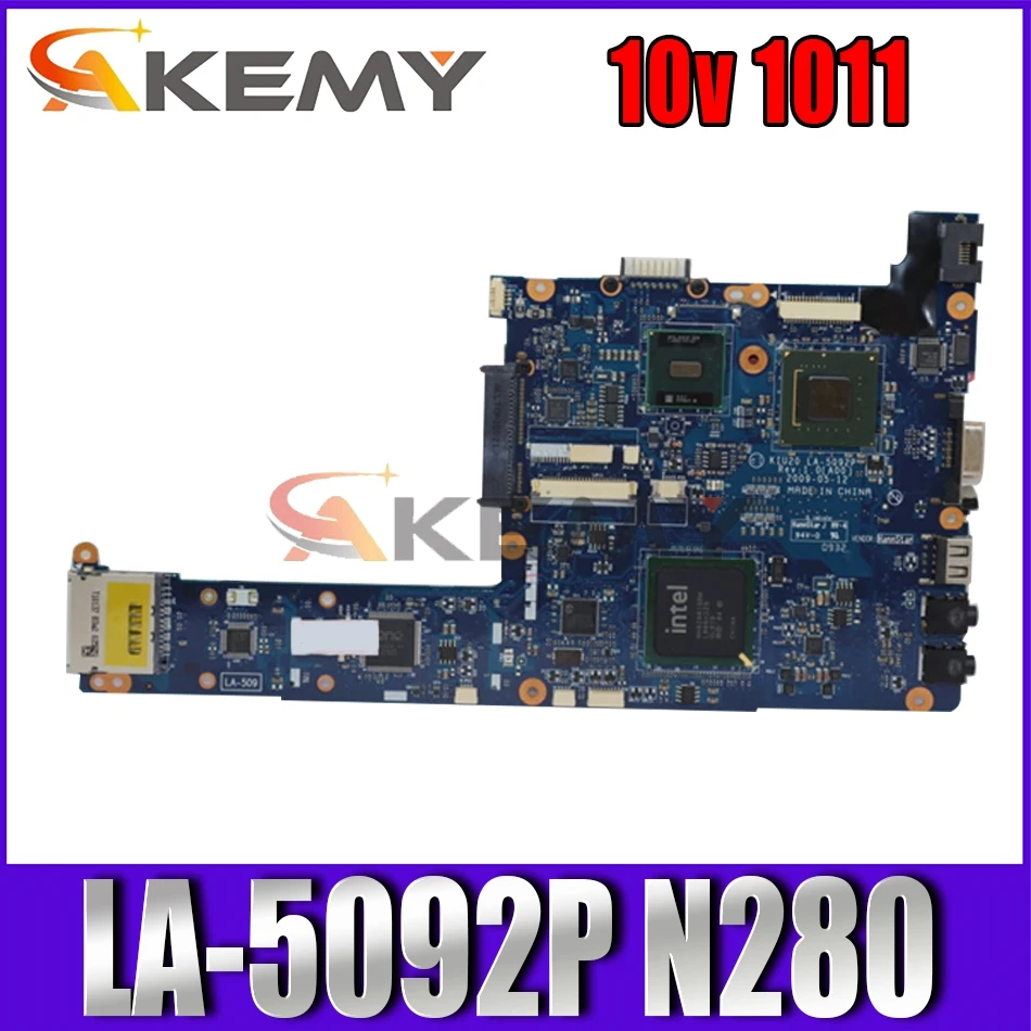 

Akemy 0KG3VK KG3VK for Dell Inspiron Mini 10v 1011 Laptop Motherboard LA-5092P N280 tested