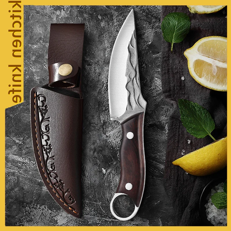 

Boning Outdoor Hunting Camping Knife Handmade Forged Kitchen Knife Military Knife- Good For Camping Survival Outdoor