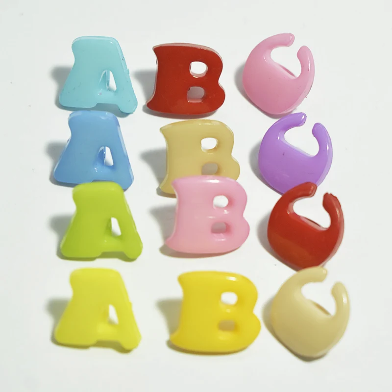 

50/pieces Plastic ABC Mixed Letter Buttons Handmade DIY Children's Clothing Accessories Handicraft Accessories