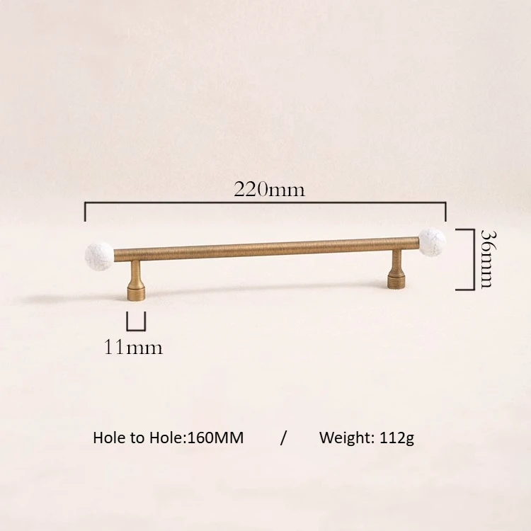 

Ручки для мебели TINYHOB латунь + натуральный камень