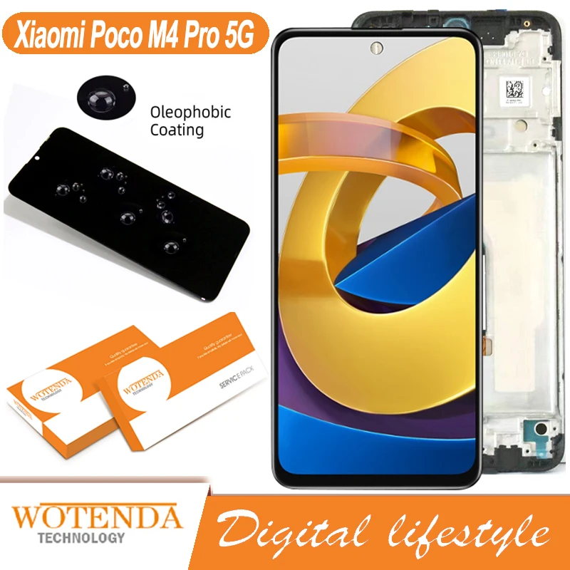 ЖК-дисплей 100% дюйма для Xiaomi Poco M4 Pro 5G дисплей с сенсорным дигитайзером в сборе