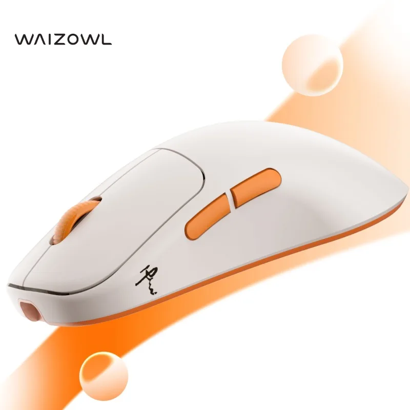 Фото Беспроводная игровая мышь Waizowl Cloud PAW3395 с частотой опроса 8K Гц, классическая симметричная форма для больших и средних рук, для киберспорта, ПК и Mac №4