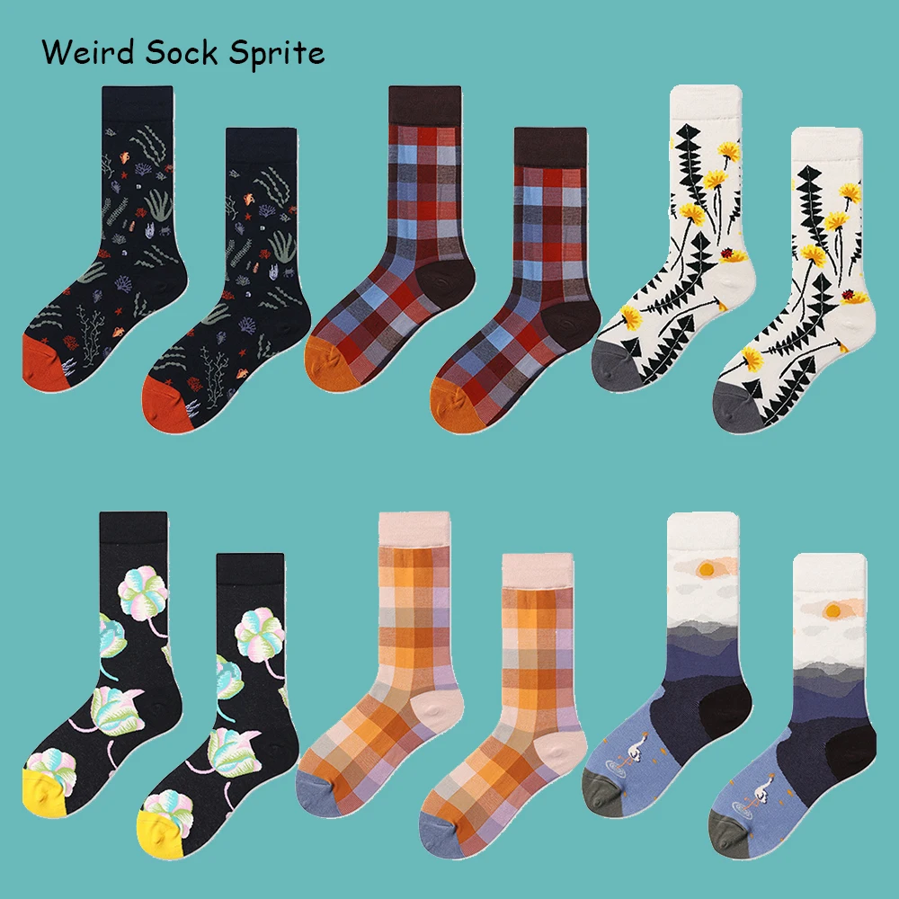 

New style foreign trade couple socks Harajuku men's four season cotton socks European and American fashion socks women