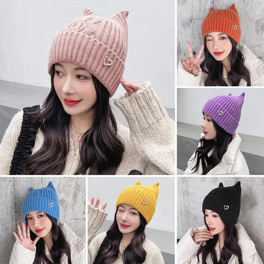 

Женская зимняя теплая шерстяная Лыжная шапка для верховой езды с защитой ушей, вязаная шапка с черепом, Шапка-бини