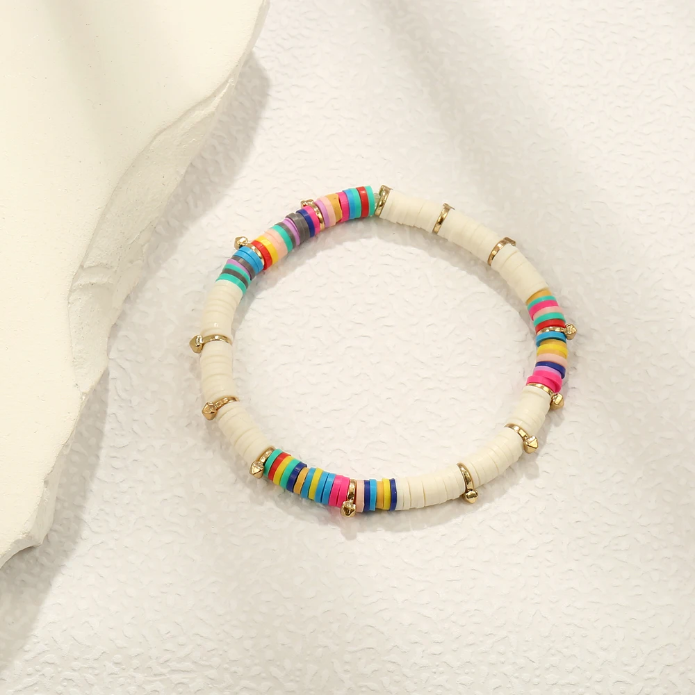 Badu красочные бусины из полимерной глины Heishi браслет для женщин и девочек