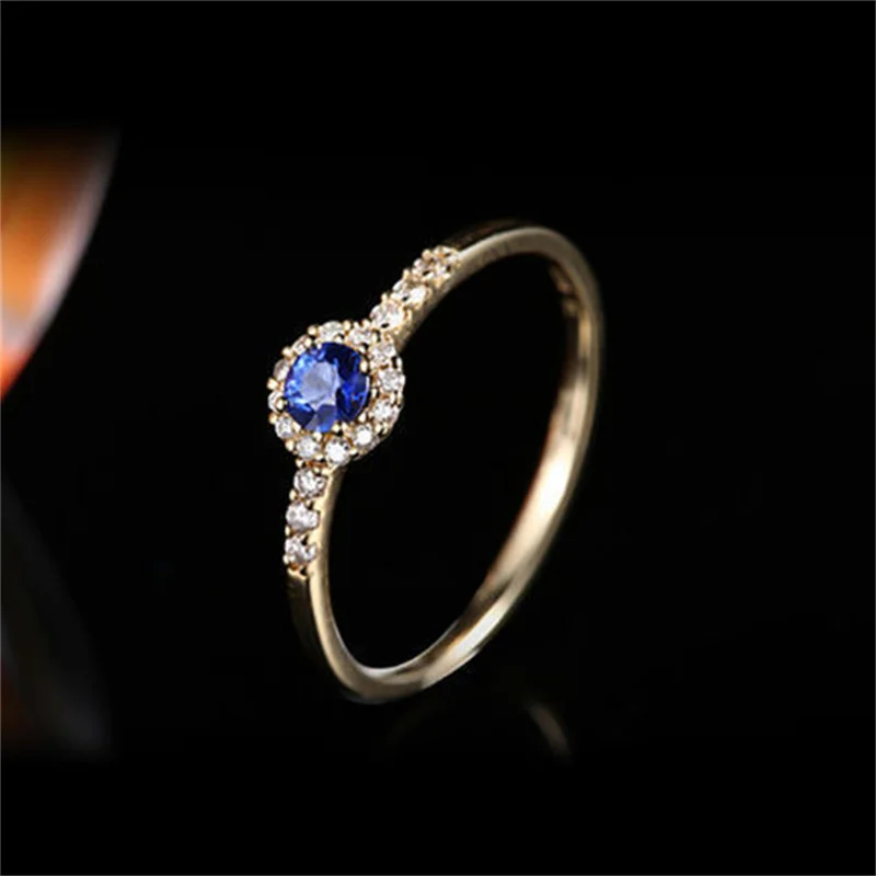 

Oval Carat Blue Zircon Women's Copper Ring with Rhinestones European and American Style Wedding Party Jewelry High Jewelry