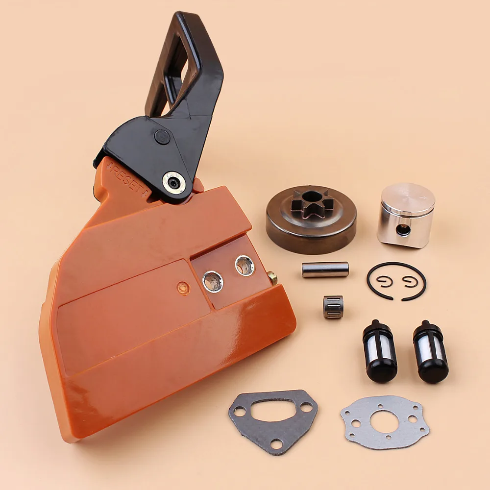 

38mm Clutch Cover Brake Handle Piston Ring Bearing Kit For Husqvarna 136 137 36 Gasoline Chainsaw Spare Parts motosierra