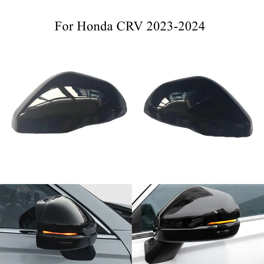 

2x Bright Black Car Door Side Rearview Mirror Covers Caps Mirror Shell Housing Cap For Honda For CR-V For CRV 2023-2024