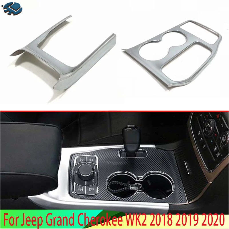 

For Jeep Grand Cherokee WK2 2018 2019 2020 Car Styling Accessories ABS Chrome Gear Shift Panel Center Console Cover Trim