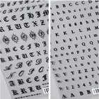Наклейки для ногтей абстрактные с буквами алфавита, 1 шт.
