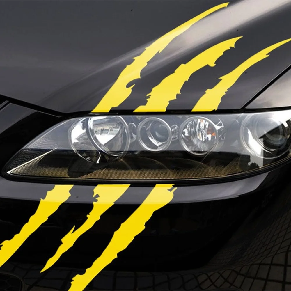 

Car Stickers Reflective Monster Claw Marks Scratch Stripe Marks Auto Headlight Decal Dinosaur Raptor Scratches Decor 40x12CM
