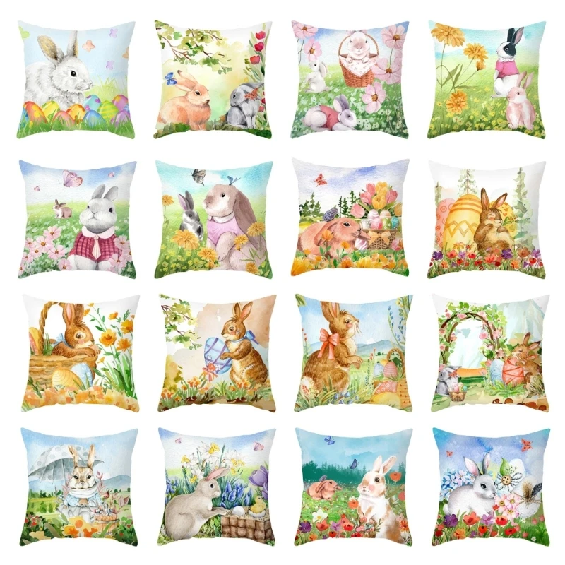 

Пасхальная подушка 45x45 см, мягкая и удобная квадратная подушка для украшения дома, спальни, комнаты, дивана