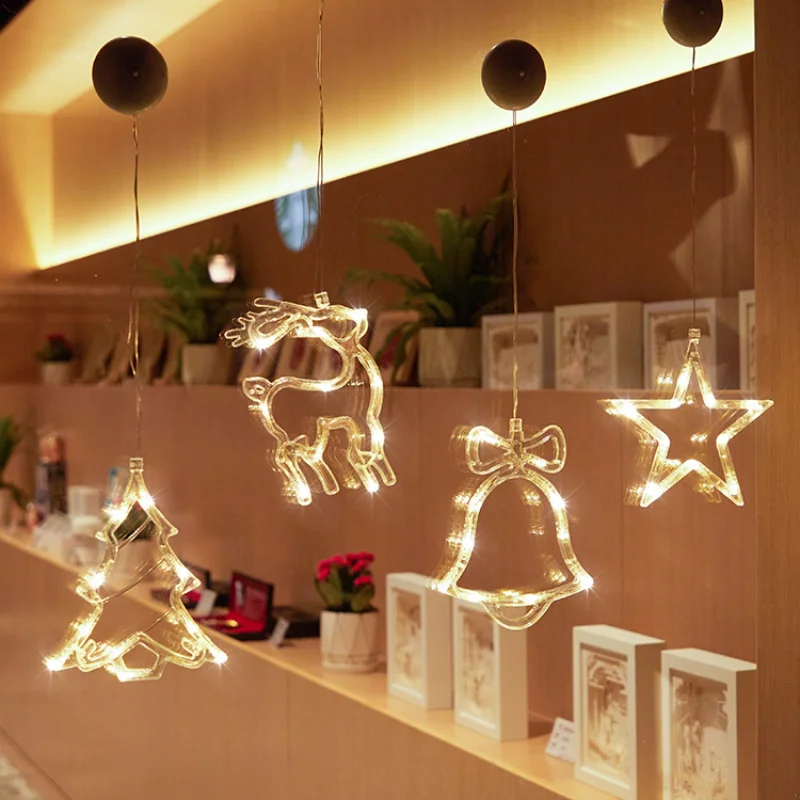 

decoration Christmas shop window stickers glass pendants room Christmas atmosphere decoration Christmas tree bells dress up