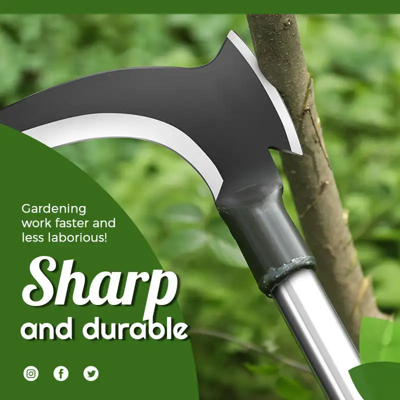 

Multi-purpose High Manganese Steel Double Sickle Chopping Scythe Axe Wood Trees Cutting Grass Machete Weeding Agricultural Tools