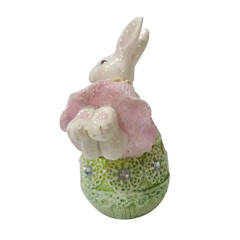

Rabbit Easter Bunny Egg Hare Figurine Cute Resin Craft Living Room Decoration Gifts
