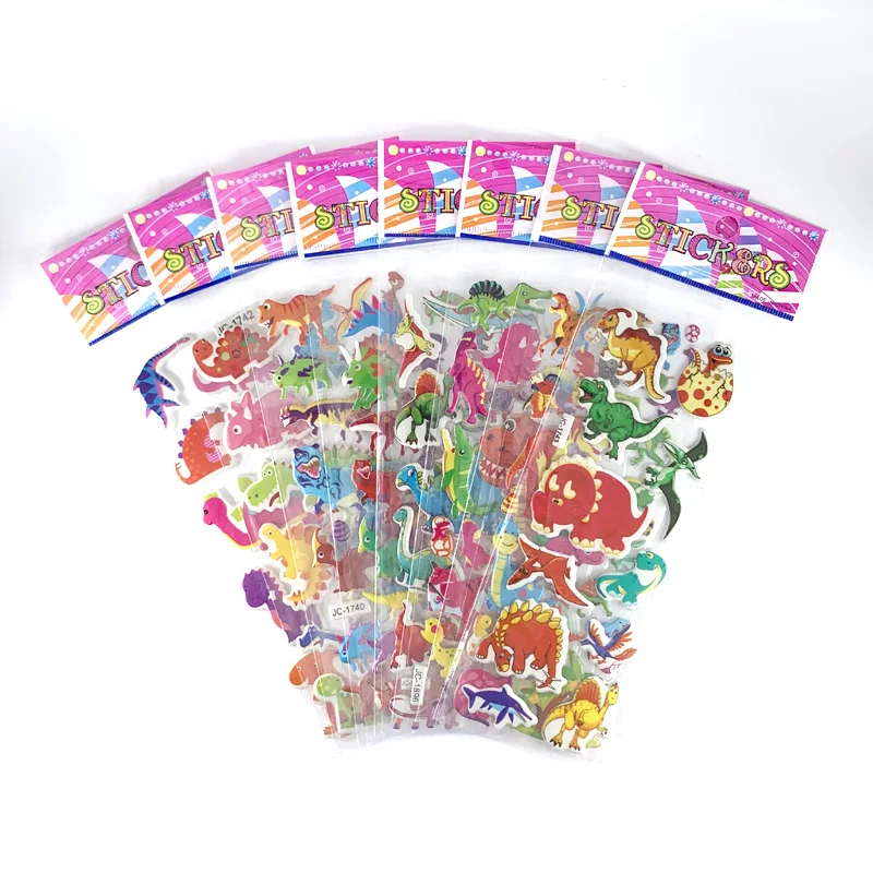 8 листов/набор наклейки с животными и динозаврами для мальчиков