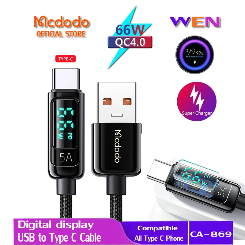 

Mcdodo 12W USB To Lightning 3A Cable Lightning Digital Display Fast Charging For iPhone 12 11 Pro Max X XS XR Charger Data Cord