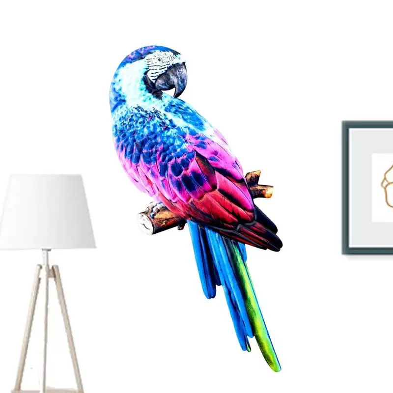 

Железный попугай настенное украшение яркий цвет птица скульптура птица настенное искусство подвесной забор украшение для сада патио крыльца стена