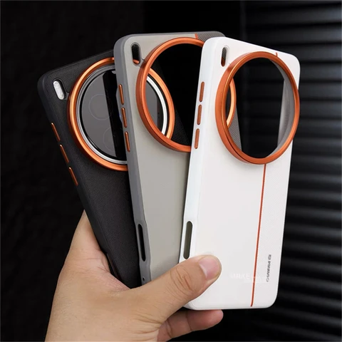 Простой чехол для Vivo X200 Pro Mini X 200 Ultra 5G, задняя крышка из искусственной кожи, защитный противоударный бампер