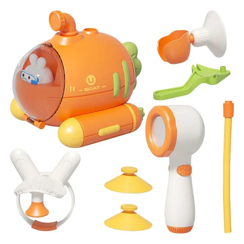 

Boy Girl Electric Carrot Shower Toys Kids Kids Bath Spray Water Faucet Outside Bathtub Submarine Sprinkler Strong Suction Cup