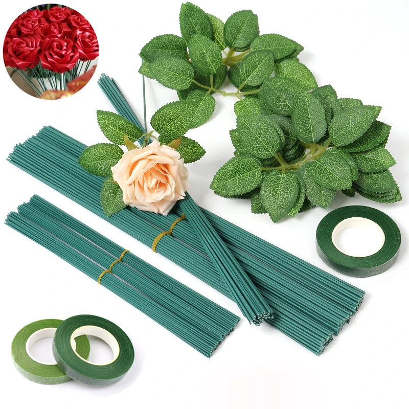 Artificial Flowers Rod Stem Twigs Iron Wire For Home Wedding Decoration Vase Flower Stick Plant Craft Bouquet Decor Accessories