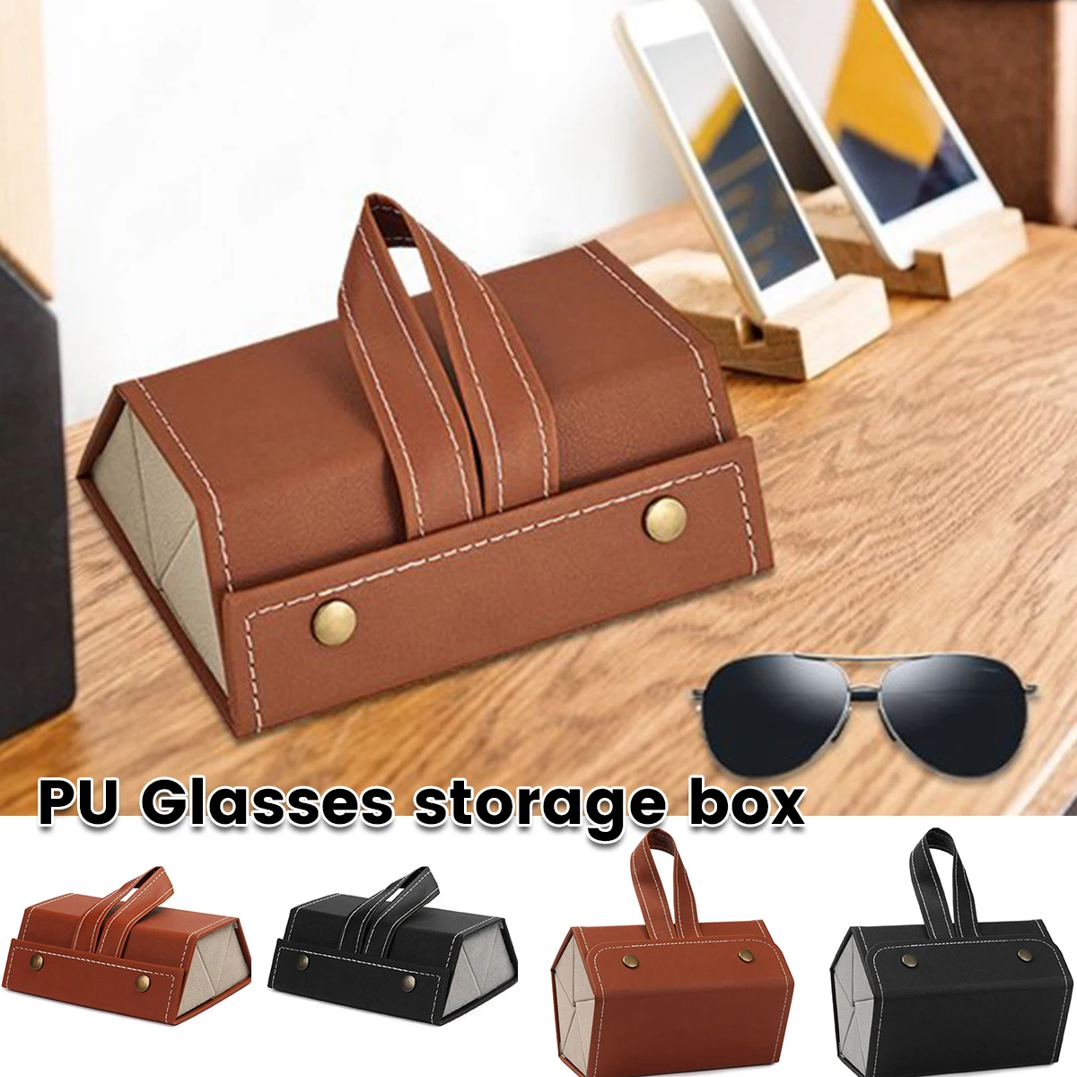 

Glasses Storage Box Portable Eyeglasses Storage Case with 3/5 Slots Foldable Eye Glasses Storage Holder Organizer Travel Sunglas