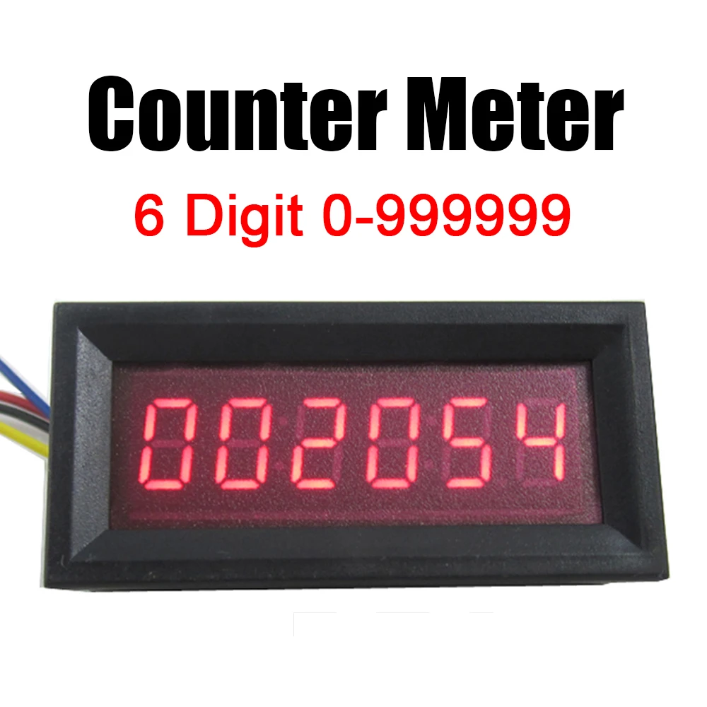 

0-999999 6-digit digital Counter Panel Meter LED display digital count table Digital counter Up Plus Totalizer 8V -12V DC