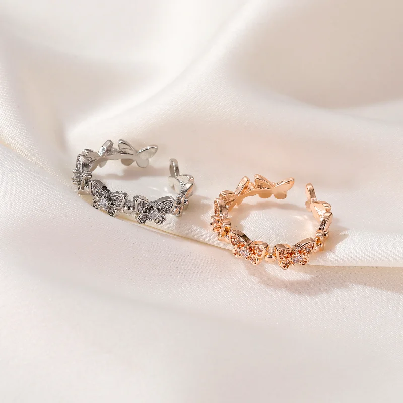 

Женское позолоченное кольцо с бабочкой, серебряное модное кольцо, Изящные Ювелирные изделия, аксессуары, кольца, 2023