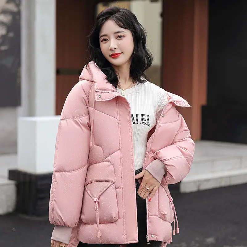 Winter Women's Cold Coat Jackets Parkas Super Hot Coats Hooded Cotton Padded Jacket Shiny Winter Clothing Korean Fashion New