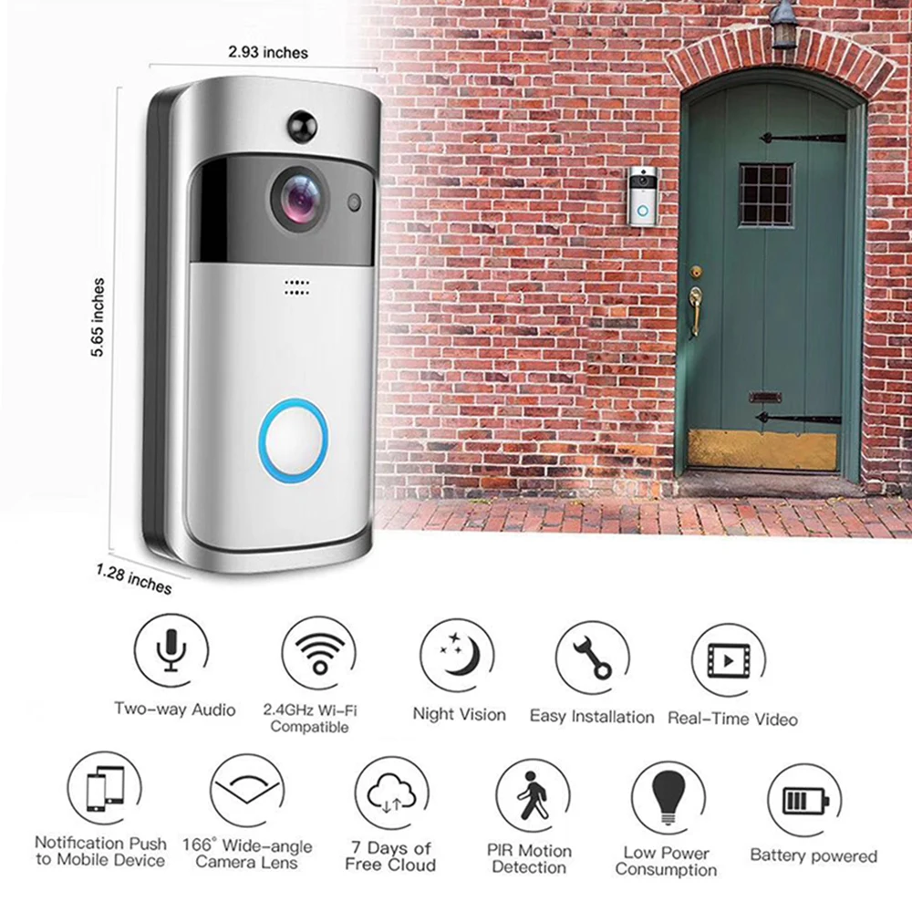 

V5 Smart 720P видеодомофон WIFI видеодомофон дверной звонок WIFI дверной Звонок камера ИК-сигнализация беспроводная камера безопасности управление ...