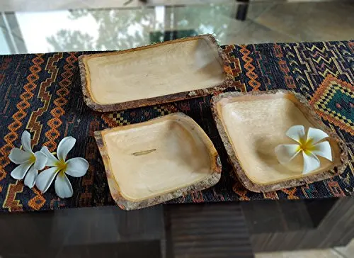 

Rectangular Mango Wood Rectangular Serving Tray with , 3 Piece