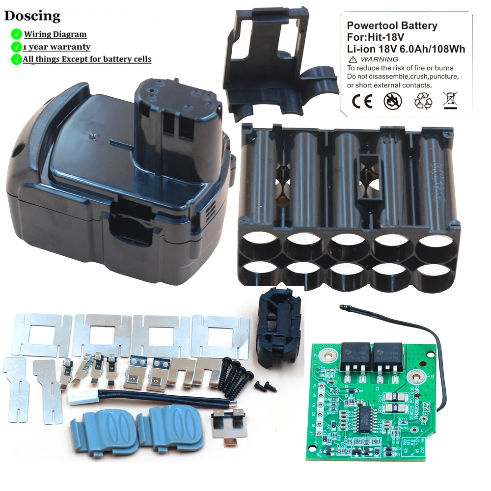 BCL1830 литий-ионная батарея чехол PCB BMS для Hitachi 18V Замена EBM1830 BCL1860 327730 327731 326240 электроинструменты BCL1830 литий-ионная батарея чехол PCB BMS для Hitachi 18V Замена EBM1830 BCL1860 327730 327731 326240 электроинструменты