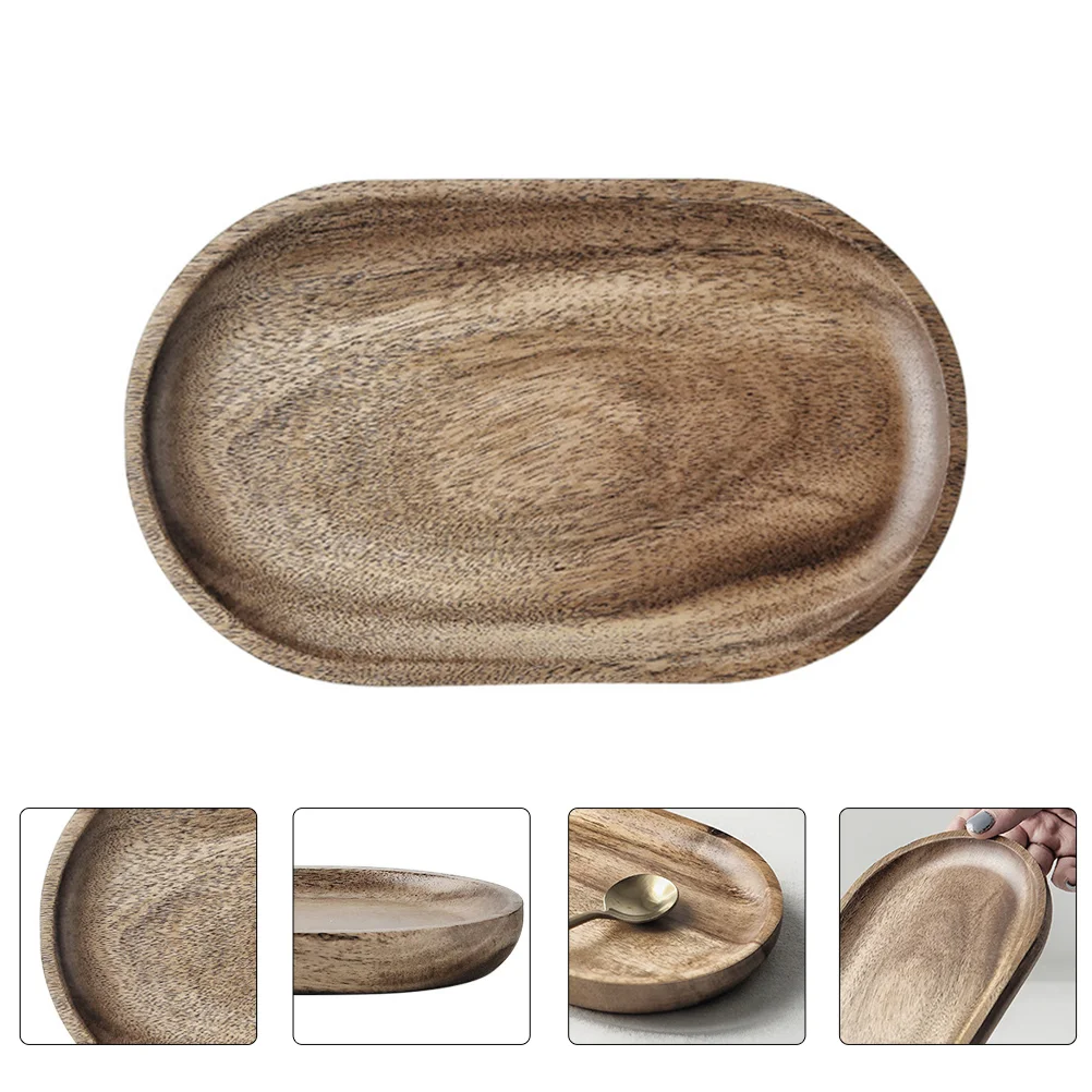 

1pc Japanese Wood Cake Bread Plate Breakfast Snack Fruit Plate Wood Plate