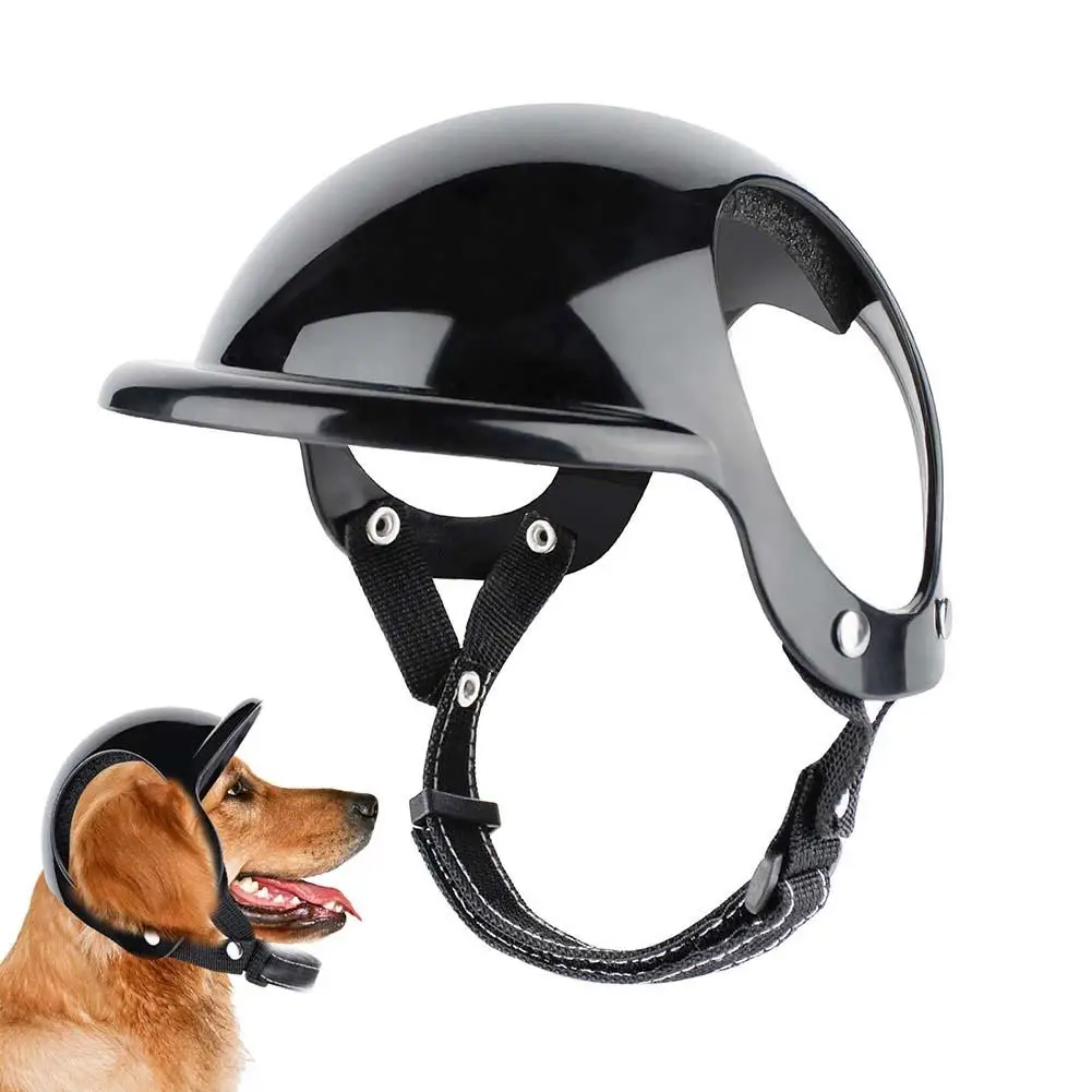 Dog Helmet Dog Motorcycle Helmet Dog Hat Safety Hat Adjustable Size Double Hole Design Soft Elastic Headwear for Cats Dogs