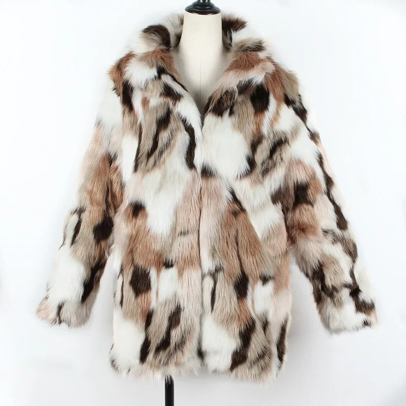 New Fashion Faux Fur Coat Women Winter Long Coats 2021 Autumn Thick Warm Soft Leopard Print Fur Jacket Female Overcoat Outerwear