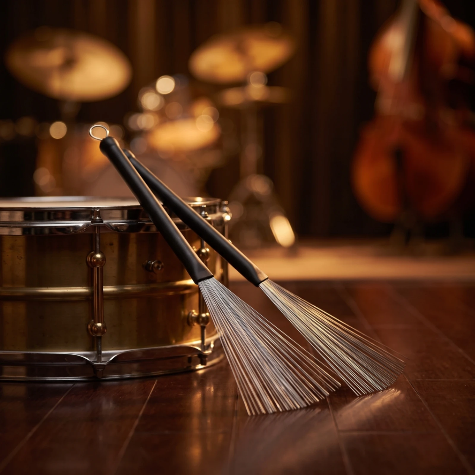 Фото Щетка для барабанов Jazz Drum Brush с пластиковой ручкой, гибкая и гладкая, аксессуар для музыкальных инструментов, подходит для барабанщиков и акустических сессий. №5
