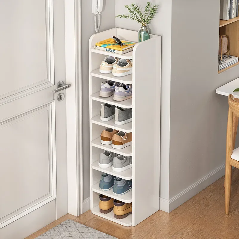 

Новая Домашняя комнатная вешалка для обуви, полка, многослойная, для спальни, Пылезащитная, для хранения, без двери, из массива дерева, бамбу...