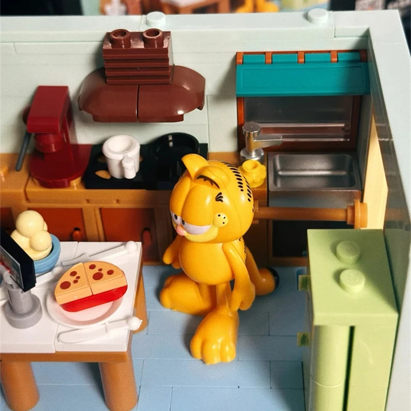 Конструктор SLUBAN Garfield Сборная модель микро-сцена анимационные периферийные