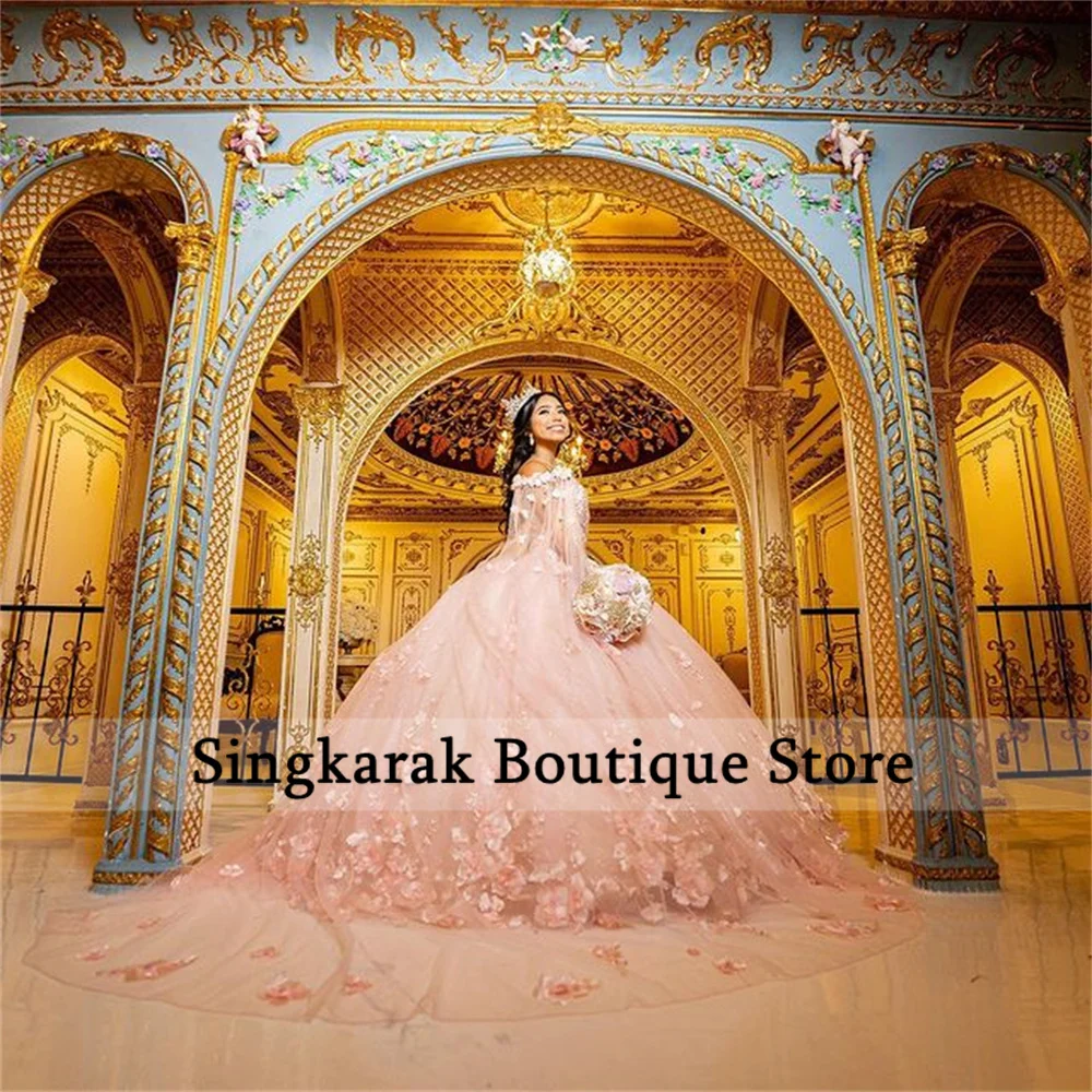 Розовые платья для девушек 2022 милое платье принцессы с цветами 15 бальные