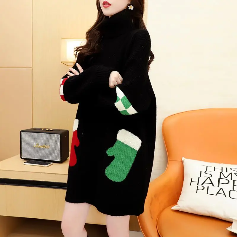 Женский вязаный пуловер с длинным рукавом