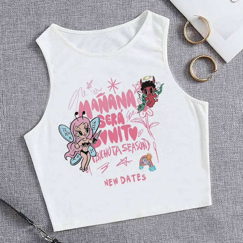 ed jutro będzie ładnie koszulka graficzna Karol G Heart Crop Tops Women Manana Sera Bonito Cropped Tee Shirt Funny Y2k TShirt Kobieta