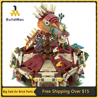 moc wilderness assemble wild animal head house diy classic game wharf building game building blocks toy birthday gift for kid