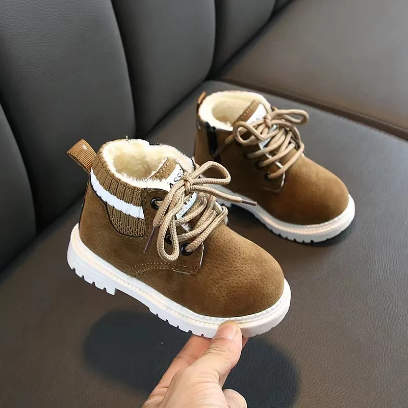 

Children Casual Shoes Autumn Winter Martin Boots Boys Shoes Fashion Leather Soft Antislip Girls Boots 21-30 Sport Running Shoes