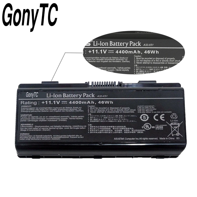 Фото A32-X51 A32-T12 Аккумулятор для ноутбука ASUS X51 X51C X51RL X51H X51L X51R X51RL T12J XT12 X58 X58C X58L T12B T12C T12ER №3
