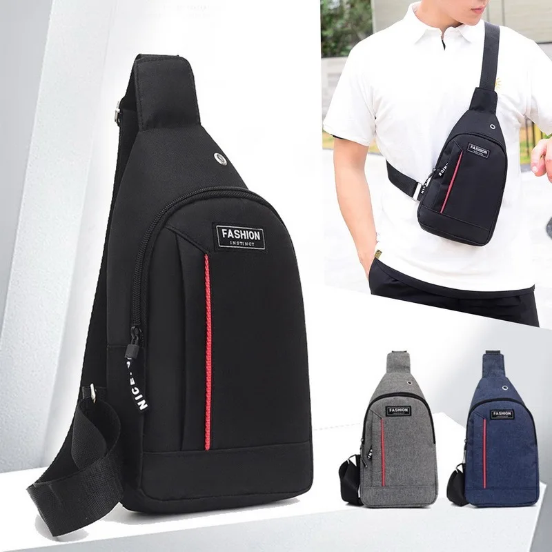 Multifunction Crossbody Chest Bag Men Bussiness USB Charging Port Messengers Pack Waterproof Sling Shoulder Bags Male Phone Bag