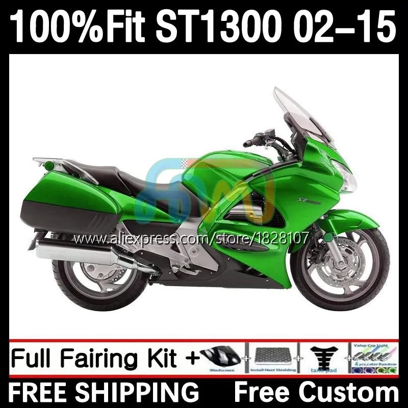 

Fairing For HONDA Pan European STX1300 ST1300 Gloss Green ST-1300 ST 1300 02 03 04 05 06 07 08 09 2010 2011 2012 2015 16No.19