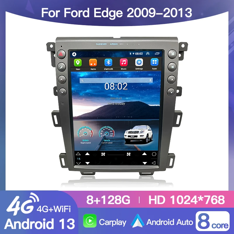 12 1-дюймовый автомобильный радиоприемник Android 14 для Ford Edge 2009-2013 навигационный